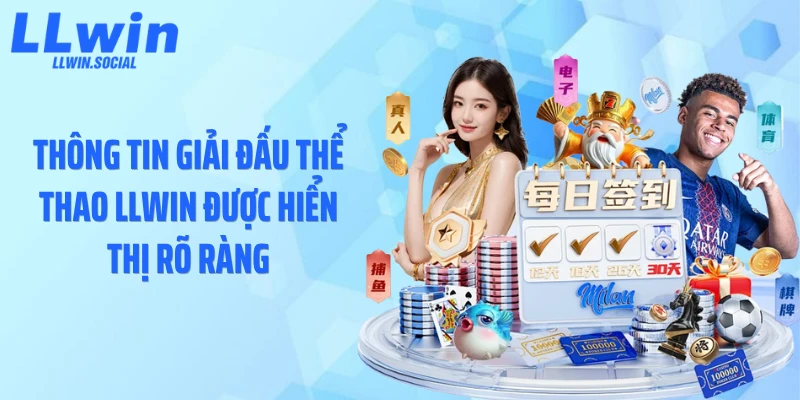 Thông tin giải đấu thể thao LLWIN được hiển thị rõ ràng